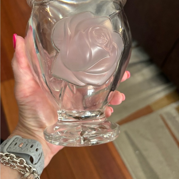 No brand Other - Elegant Glass Vase with Pink Rose Accent